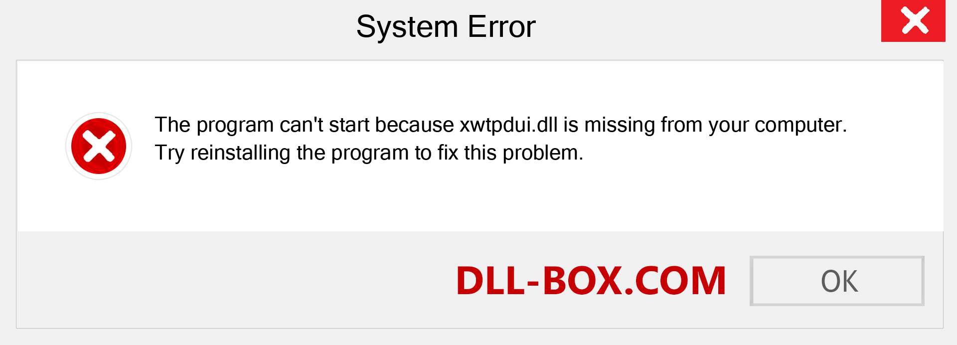  xwtpdui.dll file is missing?. Download for Windows 7, 8, 10 - Fix  xwtpdui dll Missing Error on Windows, photos, images